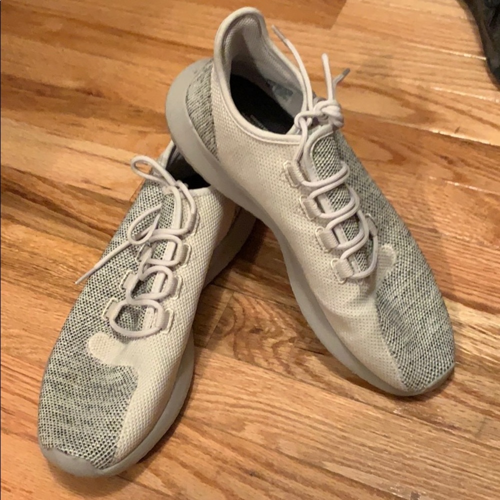 Beige adidas tubulars